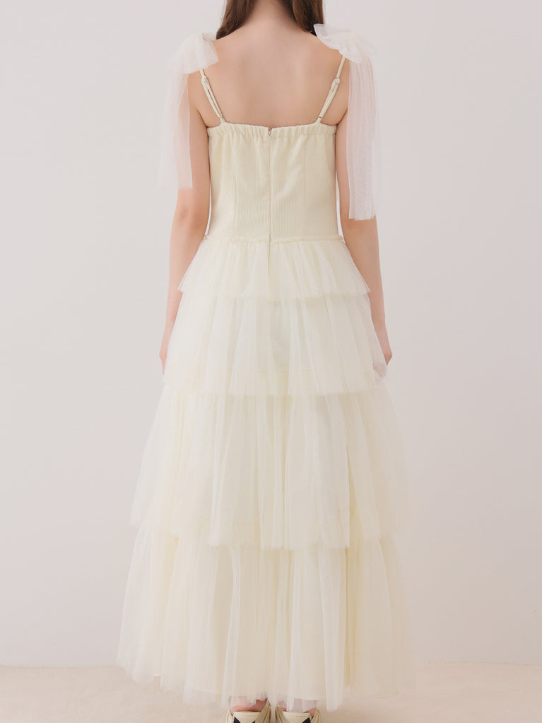 Regal ribbon tulle long onepiece(eme11071)