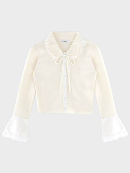 Noble boxy lace collar tops(eme11110)