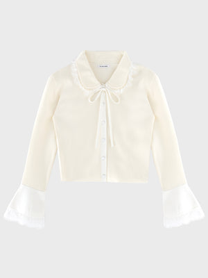 Noble boxy lace collar tops(eme11110)
