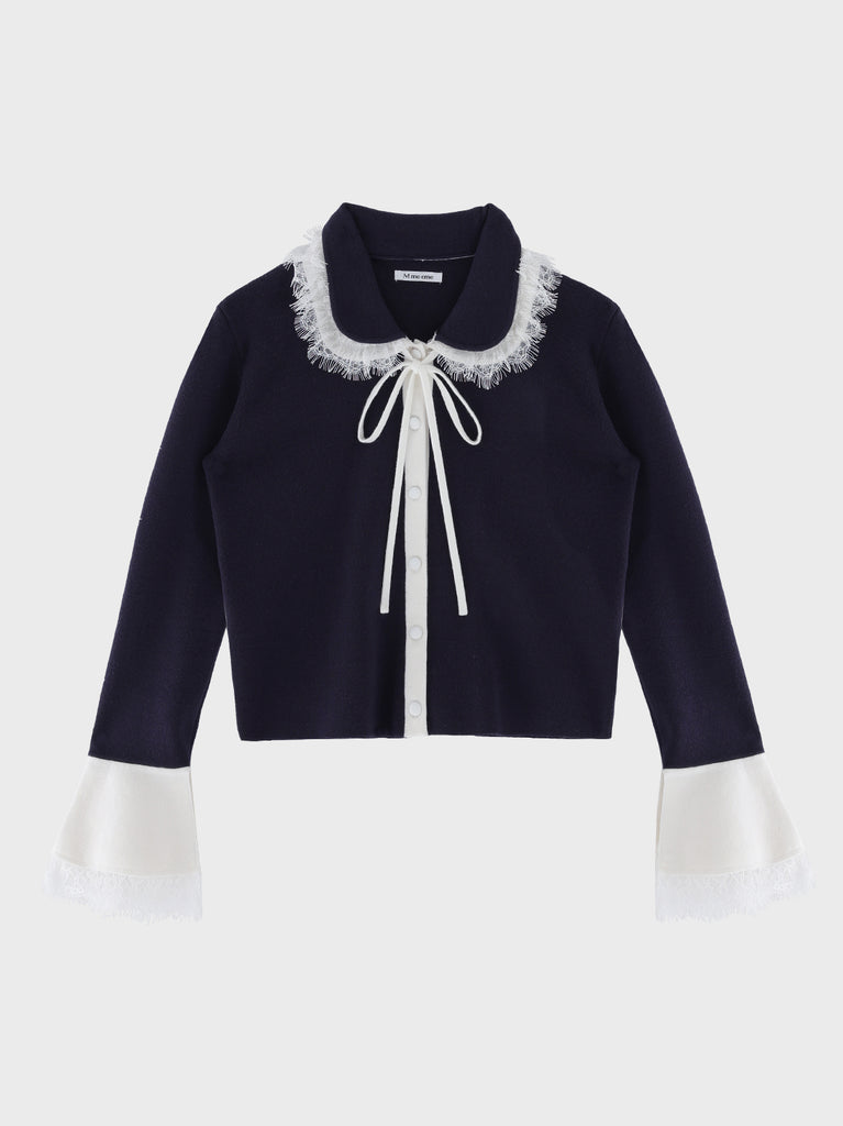 Noble boxy lace collar tops(eme11110)