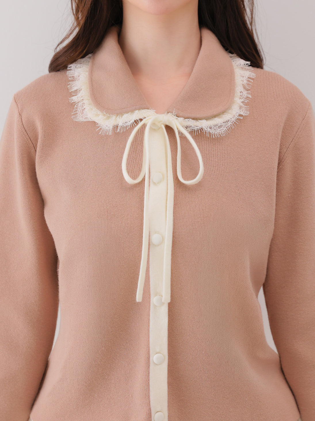 Noble boxy lace collar tops(eme11110)