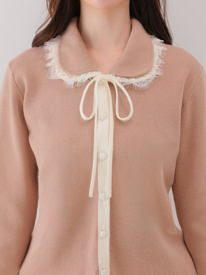 Noble boxy lace collar tops(eme11110)