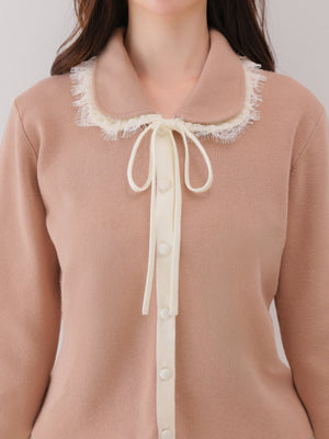 Noble boxy lace collar tops(eme11110)