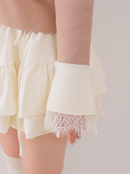 Noble boxy lace collar tops(eme11110)