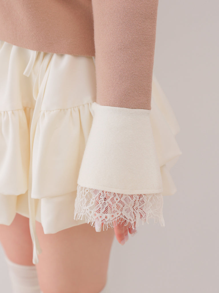Noble boxy lace collar tops(eme11110)