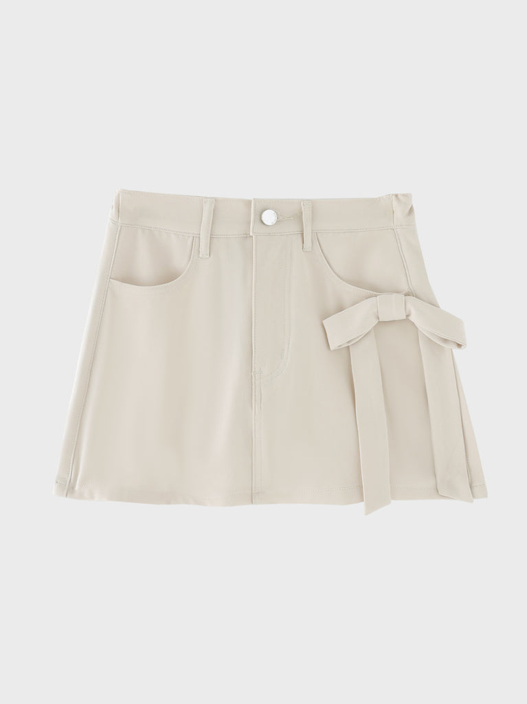 【Pre Order】Side ribbon twill skort(eme11113)