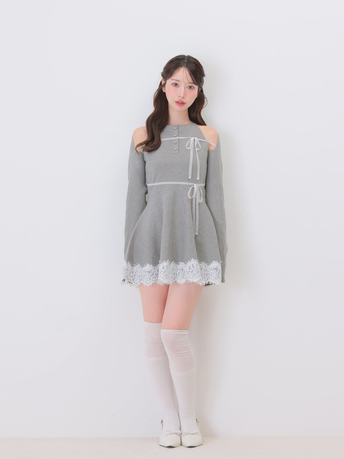 model：162cm　(size：F　color：Gray)