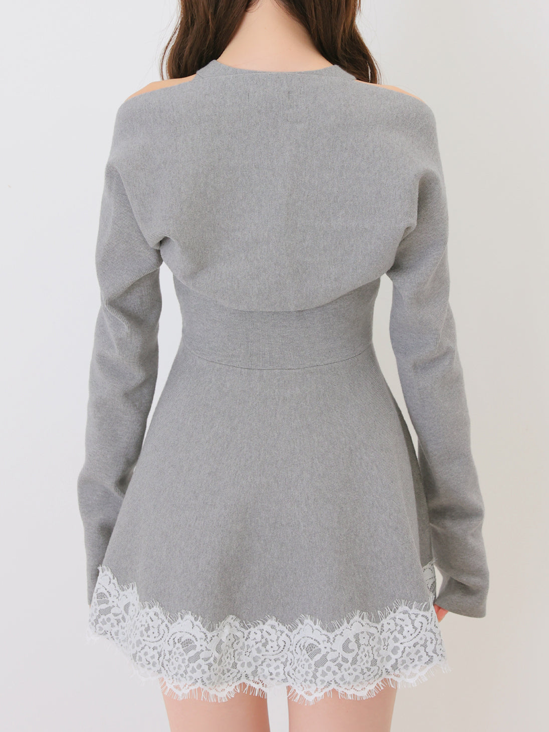 Bicolor ribbon lace bolero mini onepiece(eme11114)