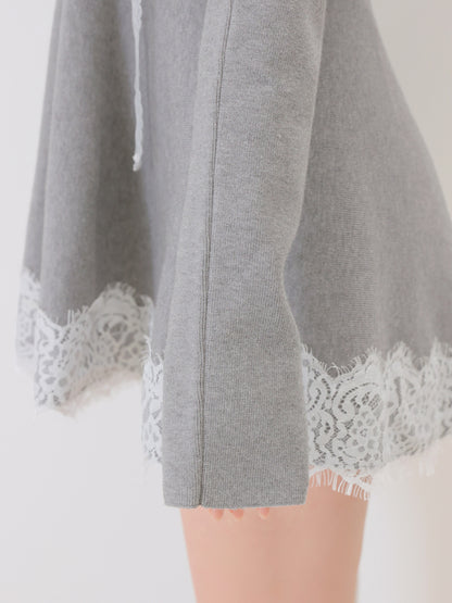 Bicolor ribbon lace bolero mini onepiece(eme11114)