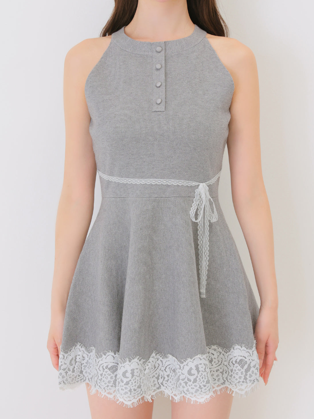 Bicolor ribbon lace bolero mini onepiece(eme11114)