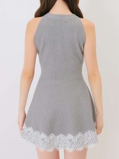 Bicolor ribbon lace bolero mini onepiece(eme11114)