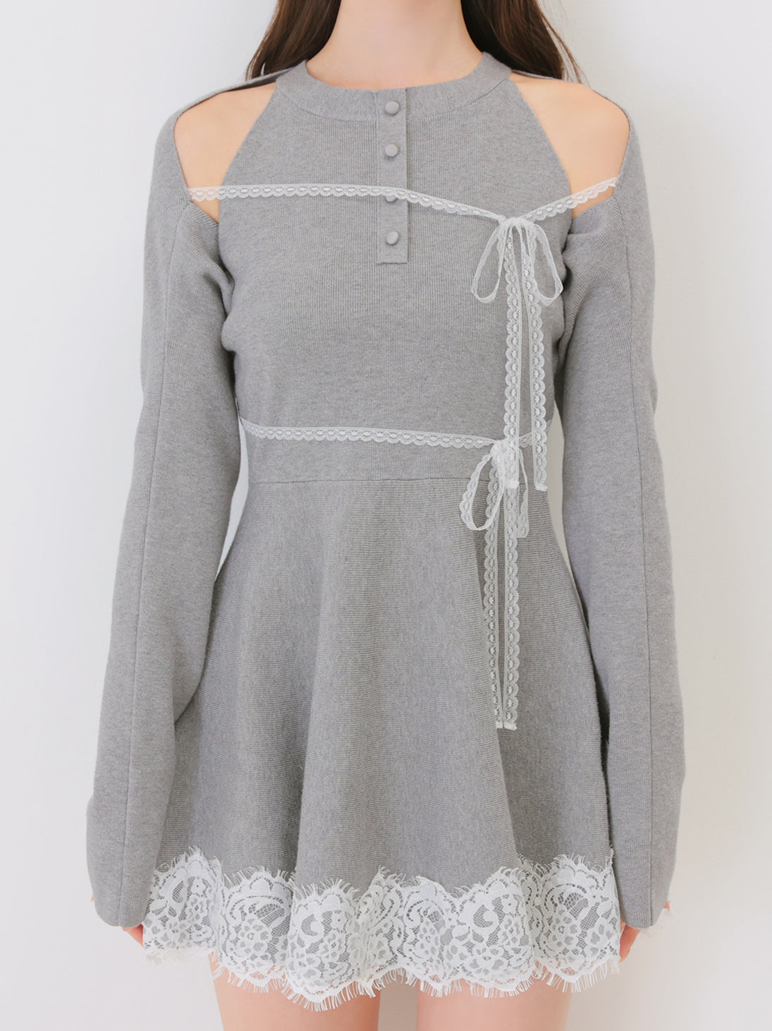 model：162cm　(size：F　color：Gray)