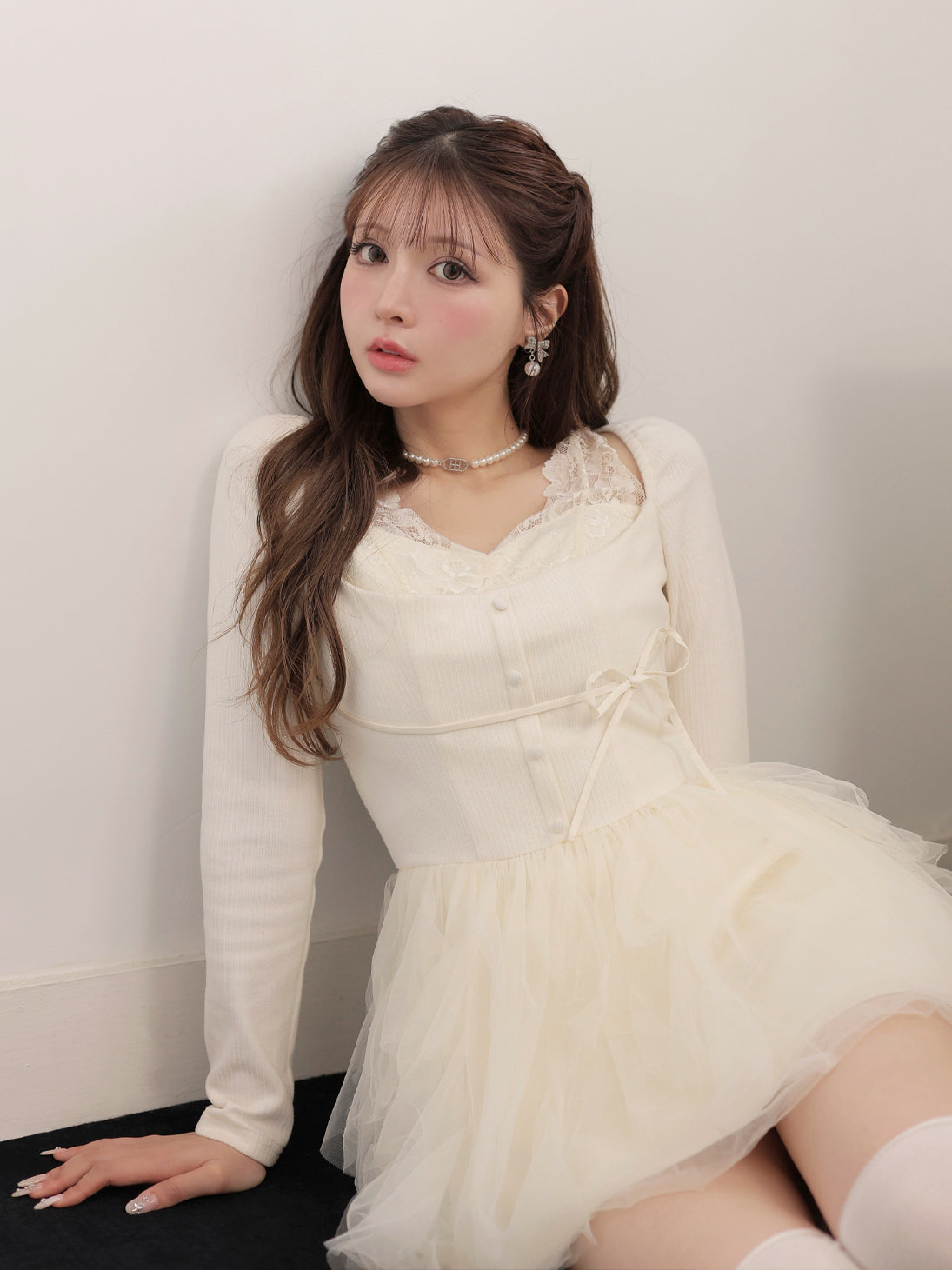 model：160cm　(size：F　color：Ivory)