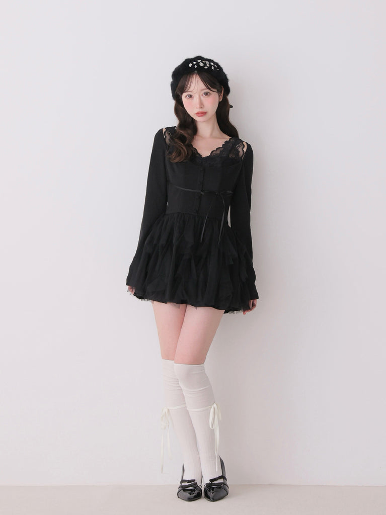 model：162cm　(size：F　color：Black)