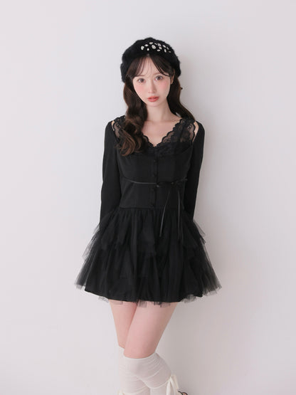 model：162cm　(size：F　color：Black)