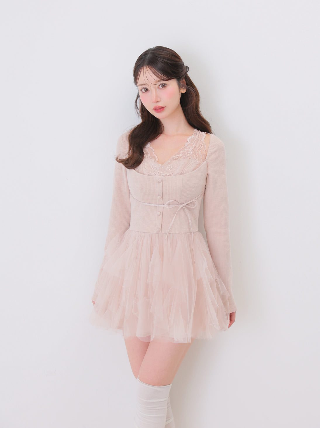 model：162cm　(size：F　color：Pink)