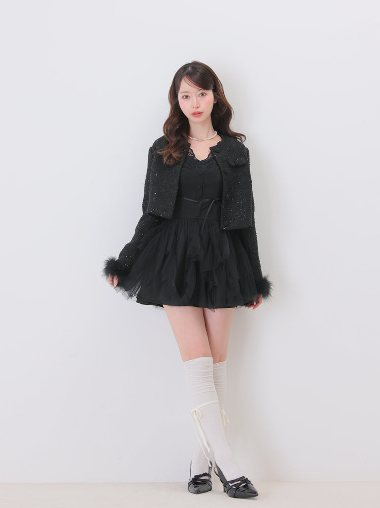 model：162cm　(size：F　color：Black)
