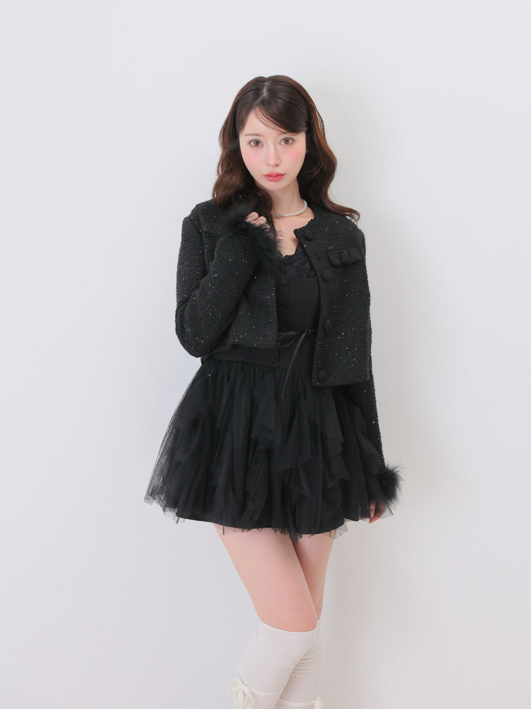 model：162cm　(size：F　color：Black)