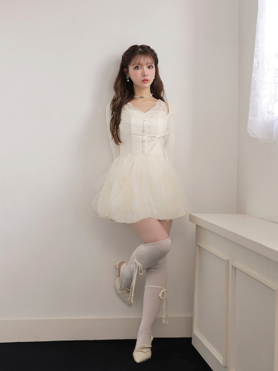 model：160cm　(size：F　color：Ivory)
