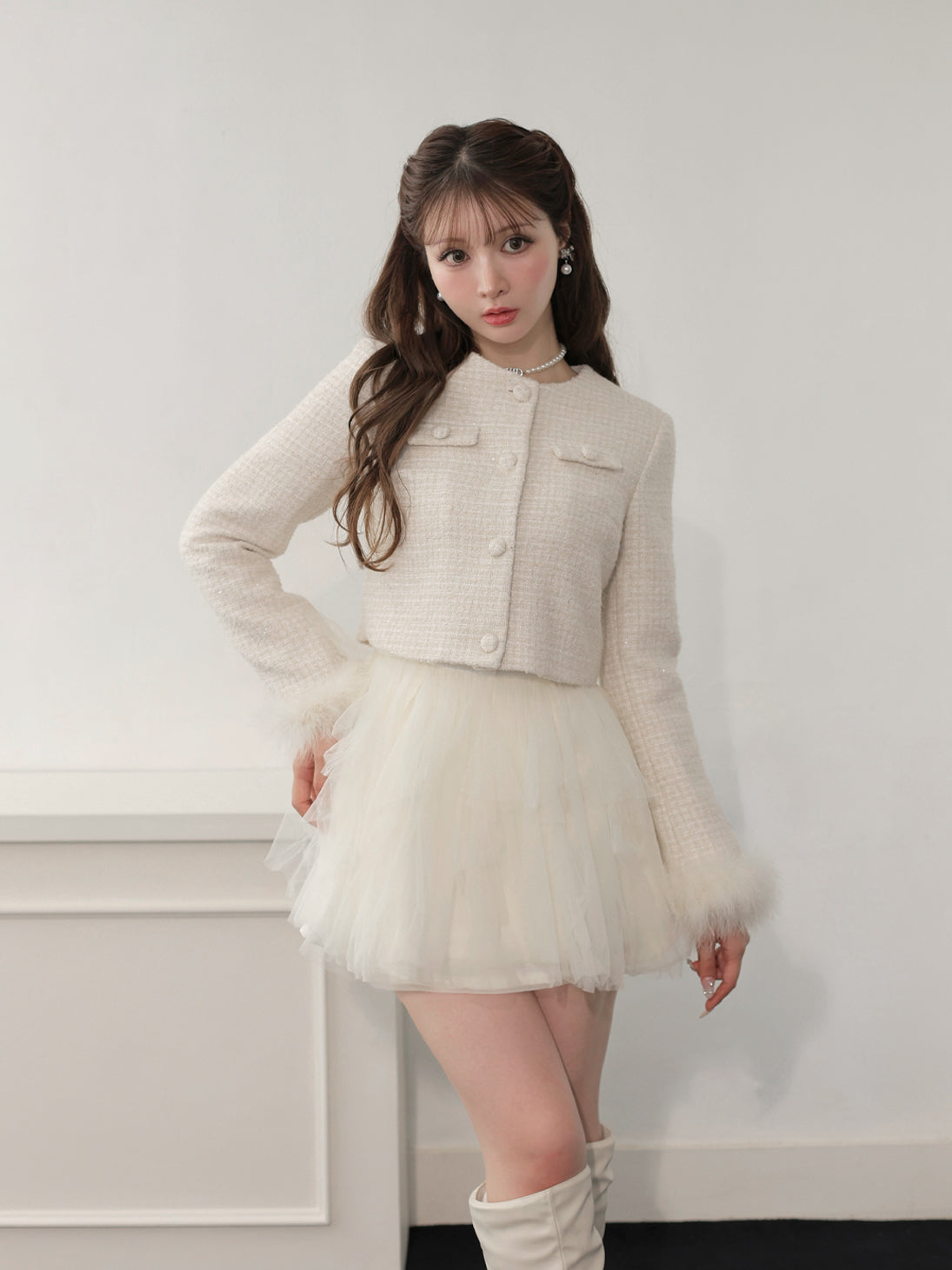 model：160cm　(size：F　color：Ivory)