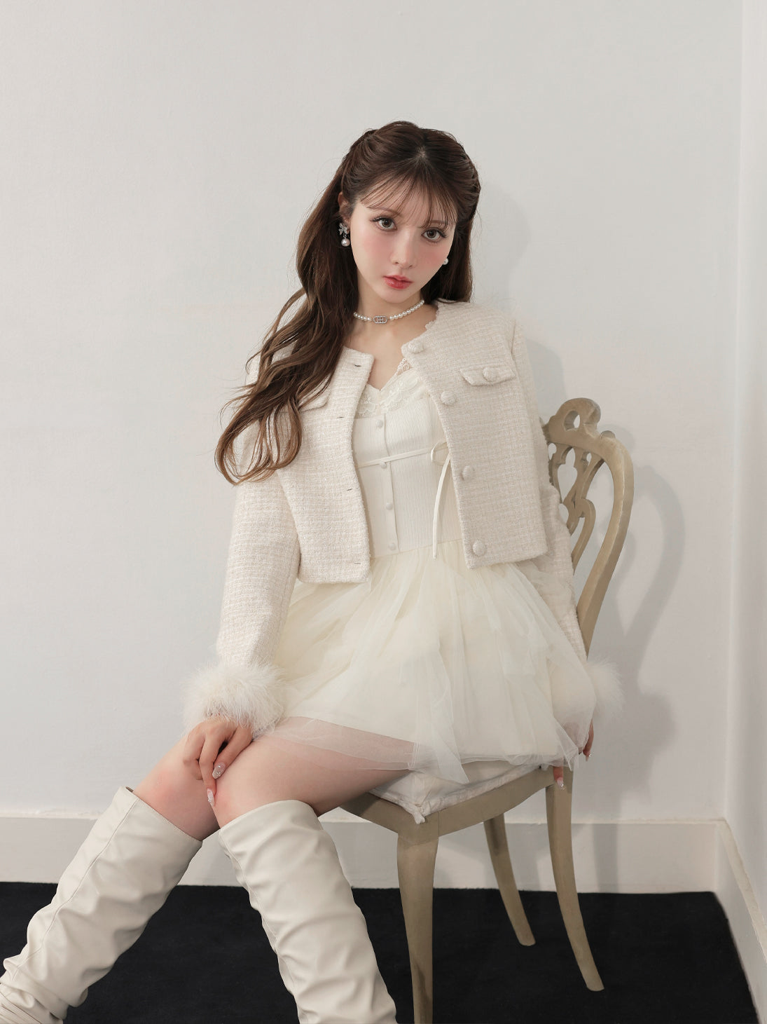 model：160cm　(size：F　color：Ivory)