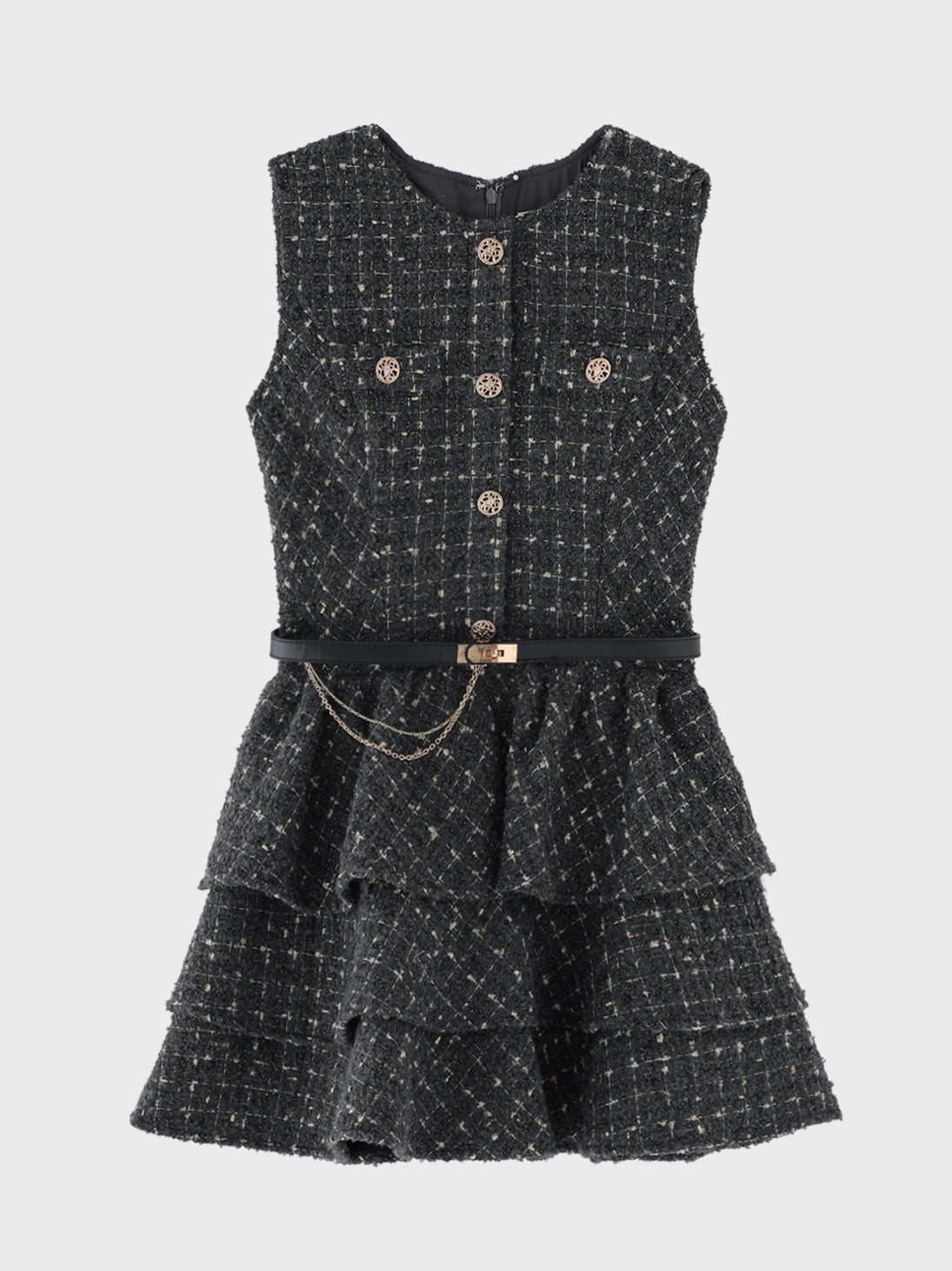 【Pre Order】Grace tiered tweed mini onepiece(eme11118)