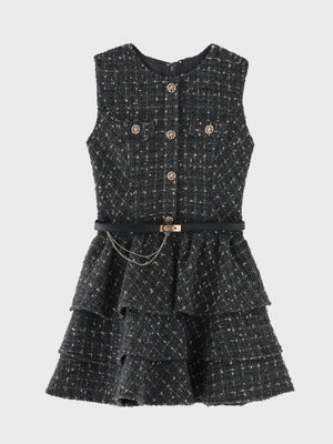 【Pre Order】Grace tiered tweed mini onepiece(eme11118)