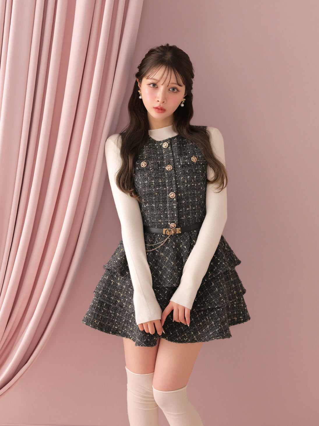 model：160cm　(size：F　color：Gray)