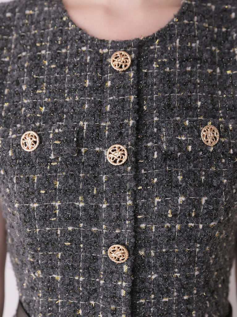 【Pre Order】Grace tiered tweed mini onepiece(eme11118)