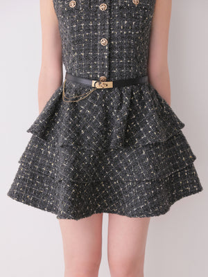 【Pre Order】Grace tiered tweed mini onepiece(eme11118)