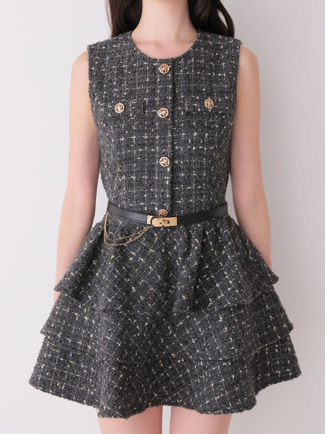 model：162cm　(size：F　color：Gray)