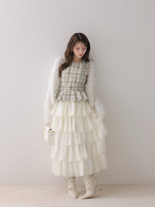 model：160cm　(size：F　color：White check)