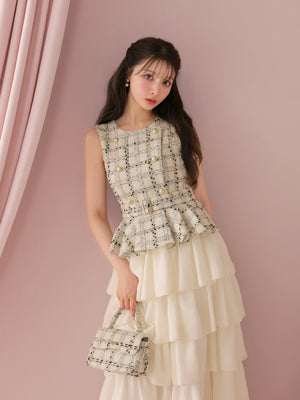 model：160cm　(size：F　color：White check)