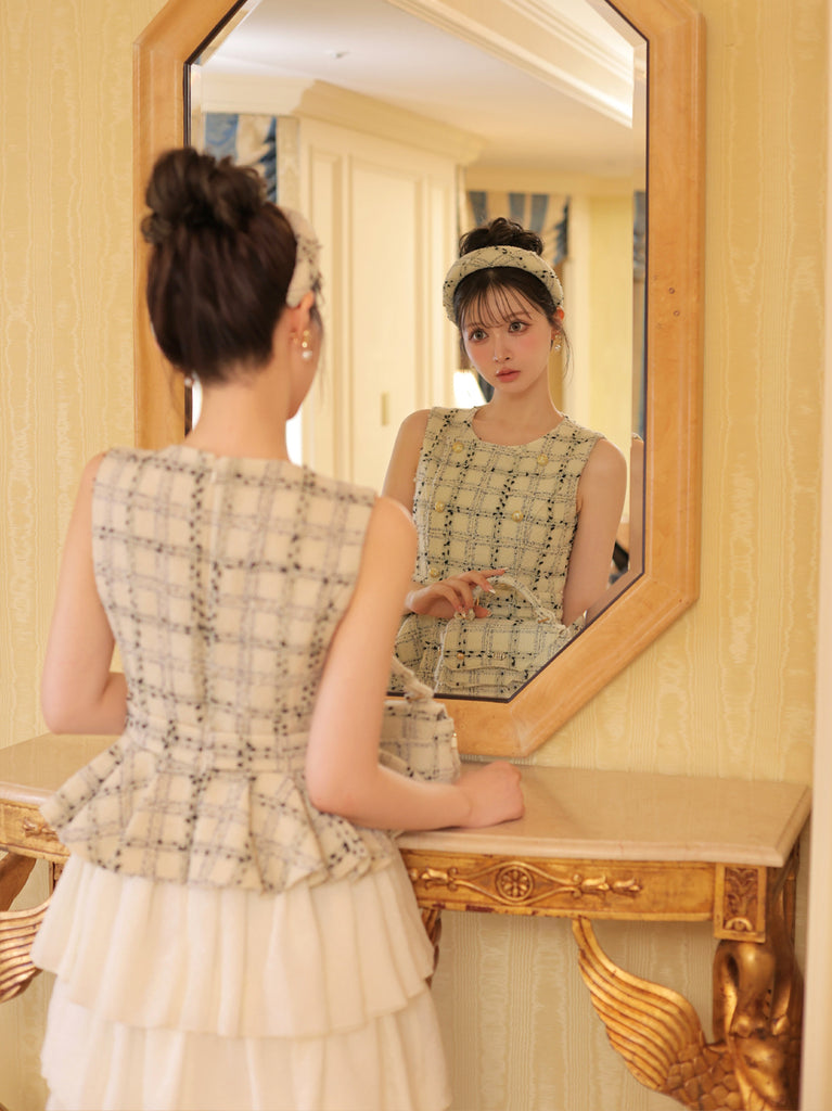 model：160cm　(size：F　color：White check)