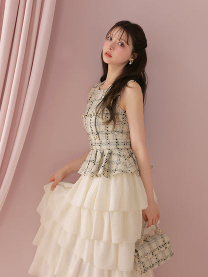 model：160cm　(size：F　color：White check)
