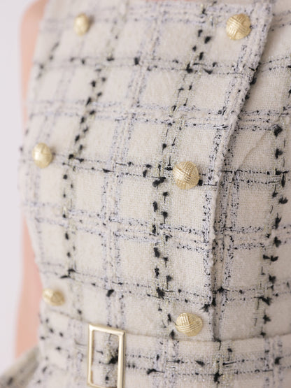 【Pre Order】Maison tweed docking tiered long onepiece(eme11119)