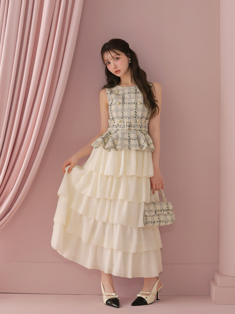 model：160cm　(size：F　color：White check)