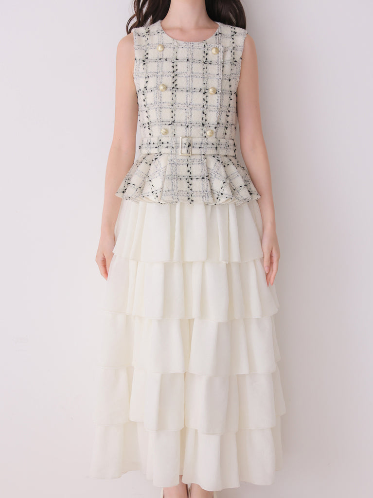 model：162cm　(size：F　color：White check)