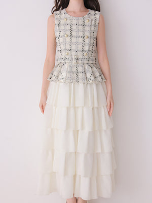 model：162cm　(size：F　color：White check)