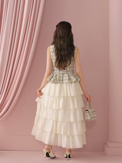 model：160cm　(size：F　color：White check)