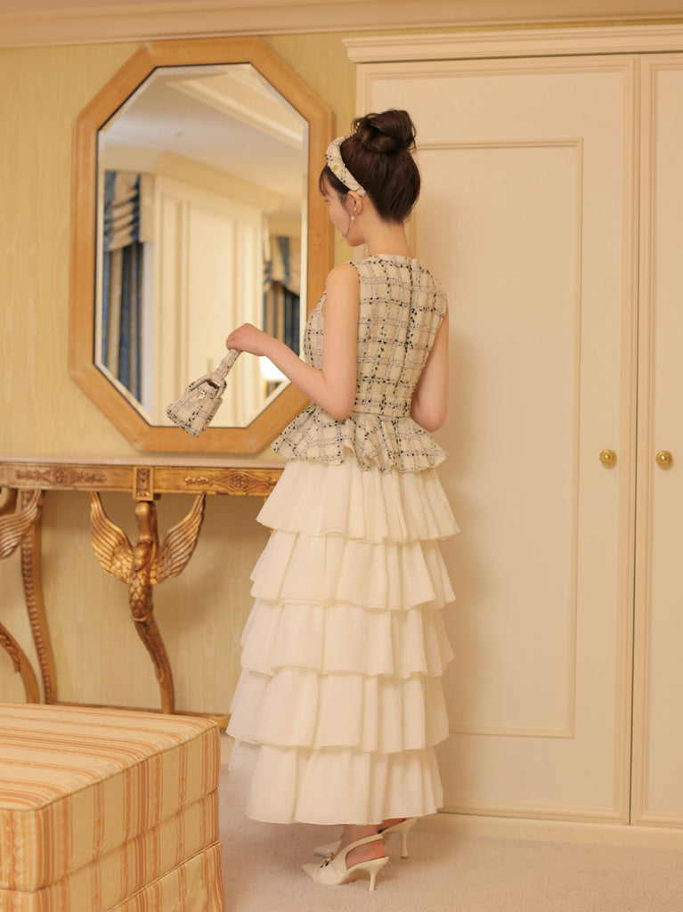 model：160cm　(size：F　color：White check)