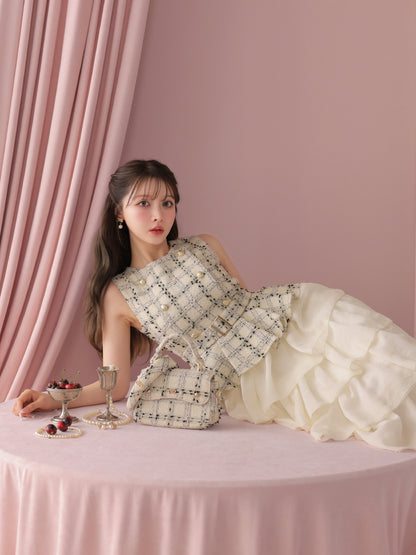 model：160cm　(size：F　color：White check)