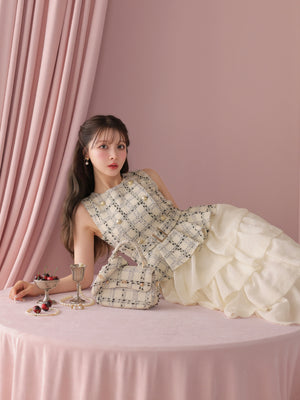 model：160cm　(size：F　color：White check)
