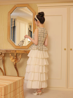 model：160cm　(size：F　color：White check)