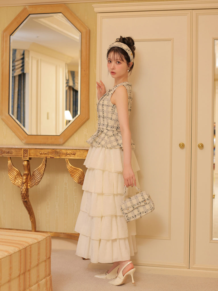 model：160cm　(size：F　color：White check)