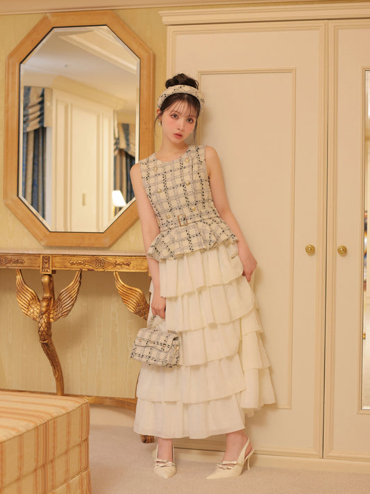 model：160cm　(size：F　color：White check)