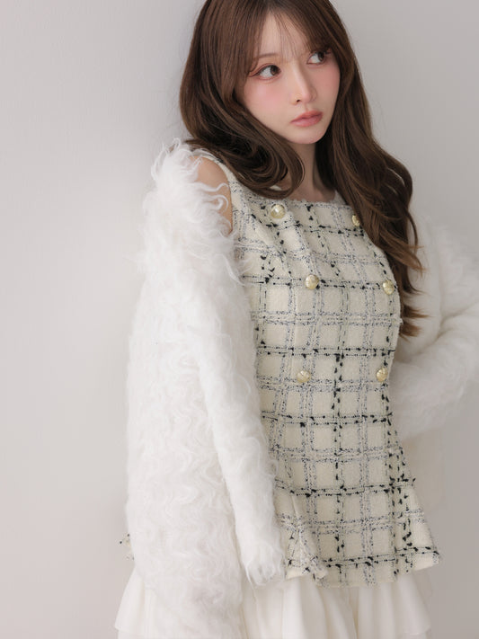 model：160cm　(size：F　color：White check)