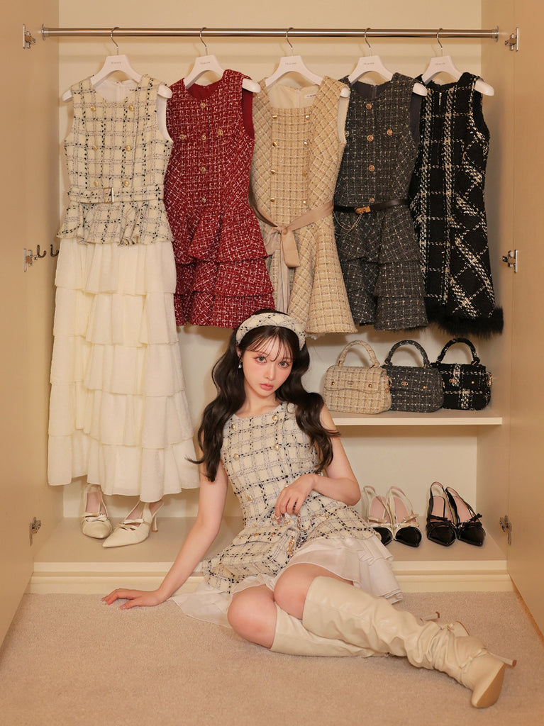 model：160cm　(size：F　color：White check)