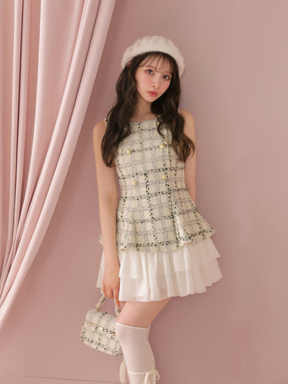 model：160cm　(size：F　color：White check)