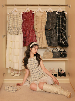 model：160cm　(size：F　color：White check)
